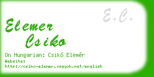 elemer csiko business card